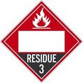 Nmc Residue 3 Flammable Liquids Blank Dot Placard Sign DL81BTB